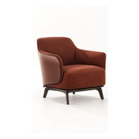 Fauteuil d'appoint moderne marron, fauteuil de salon rembourré, mousse haute densité, pieds en métal pour salon, hall d'hôtel