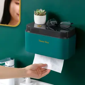 Laci Dinding Kotak Tisu Tahan Air Toilet Tisu Pemegang Punch-Free Kamar Mandi Kertas Pemegang Kotak Penyimpanan