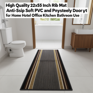 High Quality 22x55 Inch Rib <b>Mat</b> Anti-Slip Soft PVC and Polyester Door <b>Mat</b> for Home Hotel Office <b>Kitchen</b> Bathroom Use - Product Image 3