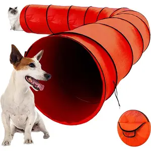 OEM Pet giochi all'aperto cortile agility dog training tunnel agility dog tunnel con custodia per il trasporto cane agility training attrezzature