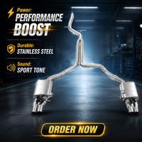 Pot d'échappement Valvetronic arrière central en acier inoxydable épais, ajustement parfait pour Audi A6 A7 C7 2.0T, amélioration haute performance, conception à fixation par boulons.