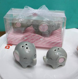 Mini éléphant en céramique, 50 pièces, décoration de mariage, salière et poivre, cadeaux en cadeau pour fête prénatale - Product Image 1
