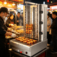 Machine à barbecue électrique professionnelle, gril en acier inoxydable haute température pour usine de transformation de viande