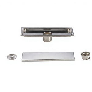 Sifone Doccia Lineare Invisibile in Acciaio Inox 304 Cromato, <span class=keywords><strong>Scarico</strong></span> a Pavimento Moderno Nascosto per Bagno e <span class=keywords><strong>Cucina</strong></span> - Product Image 4