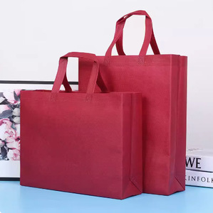 Bán buôn thân thiện với môi Burgundy tái sử dụng hàng tạp hóa mua sắm Tote tùy chỉnh OEM in siêu âm <span class=keywords><strong>Ruby</strong></span> PP không dệt Túi Quà Tặng thư - Product Image 1