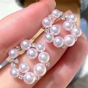 WENCHI 10936 Accessoires de perles DIY Boucles d'oreilles clous en argent S925 avec support creux Perles multicolores 3-5mm Bijoux Chine - Product Image 2