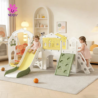 Système de jeu d'intérieur multifonctionnel pour la maison et la maternelle, avec toboggan, balançoire et structure d'escalade, en HDPE sûr, pour bébés et enfants