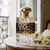 Flacon de parfum en verre mat personnalisé 50ml/100ml avec couleurs et formes personnalisées, vaporisateur à pompe, emballage en boîte