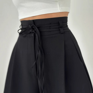 <span class=keywords><strong>Pantaloni</strong></span> lunghi moda Y2k a gamba larga da <span class=keywords><strong>donna</strong></span> eleganti elasticizzati a vita alta a doppia coulisse <span class=keywords><strong>pantaloni</strong></span> <span class=keywords><strong>larghi</strong></span> da ufficio - Product Image 6