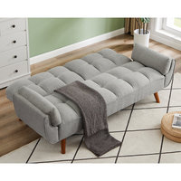 Ensemble canapé-lit ottoman pliable moderne avec surpiqûres contrastées pour appartement et hôtel