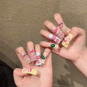 Fabricants directs de bec de canard peint à la main couleur plastique vent grande bouche graffiti pur grenouille faite à la main drôle <span class=keywords><strong>faux</strong></span> ongles - Product Image 1