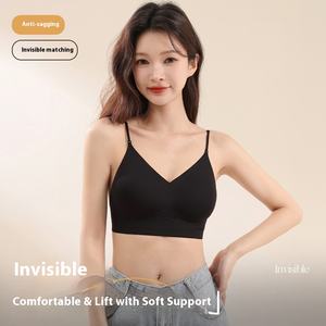 Fondotinta liquido reggiseni senza cuciture <span class=keywords><strong>Plus</strong></span> Size Push up mutandina biancheria intima comoda reggiseno Wireless traspirante per donna - Product Image 4