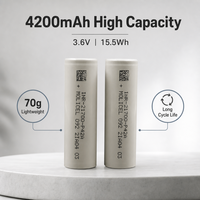 Celdas Cilíndricas Originales de Alta Capacidad 21700 3.6V 15.5Wh 4200mAh, Descarga Continua de 30a, Batería Molicel P42a