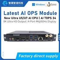 Nuevo OPS PC AI TOPS 34 con CPU Intel Ultra 5/Ultra 7, DDR5 de 8GB/16GB, SSD de 256GB/512GB, Pantalla 4K UHD para Pizarra Interactiva Inteligente