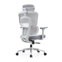 Chaise de bureau ergonomique moderne avec dossier en maille, appui-tête réglable, accoudoirs 4D, roulettes silencieuses et soutien lombaire