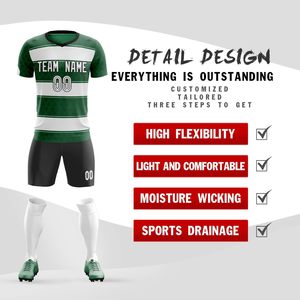Uniforme de Fútbol Personalizado, Camiseta y Pantalones Cortos con Nombre y Número, Unisex para Adultos, Cuello en V, Sublimado, Absorbe la Humedad, 180 - Product Image 1