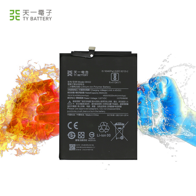 Brand New BN52 5020mAh 3.87V Lithium-Ion Polymer Battery for Xiaomi Redmi NOTE9 Pro Mobile Phone in Stock!
