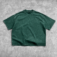 Kaos Unisex Vintage Acid Wash Baggy T-Shirt Pria Katun Oversize Lengan Pendek Model Boxy Fit Pakaian Streetwear