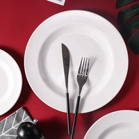 Ensemble d'assiettes plates en mélamine blanches en gros pour mariage