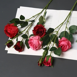 <strong>Tula</strong> Rose Silk Flowers 61cm 4 Heads Multi Color for Wedding Photography Props - Product Image 4