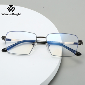 Montures optiques anti-lumière bleue en métal 2025 pour hommes, styles classiques d'affaires, montures de lunettes de mode, montures de lunettes - Product Image 2