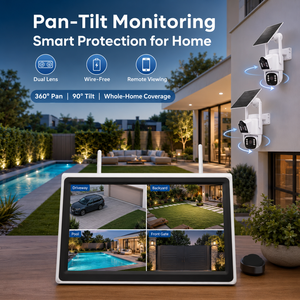 Nouveau kit de caméras de sécurité domestique sans fil à énergie solaire PTZ <span class=keywords><strong>WiFi</strong></span> avec <span class=keywords><strong>NVR</strong></span> LCD 10,1'' 8 canaux et capteur CMOS 4MP à faible consommation - Product Image 4