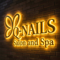 Lettres en relief lumineuses personnalisées avec logo d'entreprise, effet halo 3D doré miroir, rétroéclairées par LED néon, pour hôtels et publicité automobile