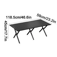 Table de camping pliante en fer – Table de repas portable, résistante à l'eau, réglable en hauteur, pour la plage et la randonnée, mobilier d'extérieur