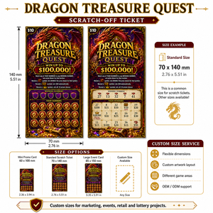 Full Color Digital Printing Offset Paper Winning Lottery <b>Ticket</b> High Security Variable Data Custom Scratch off Lottery Card - Product Image 2