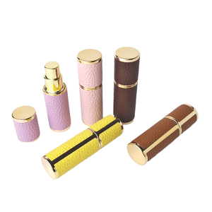 Botol Parfum Mini Kulit Portabel Mewah <span class=keywords><strong>10ml</strong></span>, Botol Sampel Parfum Isi Ulang dengan Tutup Sekrup, Kemasan Kosong, Kaca Berkilau - Product Image 3