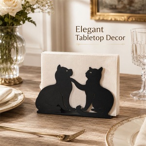 Porte-mouchoirs et porte-serviettes en fer moderne haut de gamme pour toilettes, restaurants, cafés - Étagère de rangement écologique - Product Image 2
