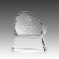 Trophée Noble Sales Star Iceberg avec base noire pour récompenses annuelles, reconnaissance d'entreprise, cérémonie d'affaires, souvenirs