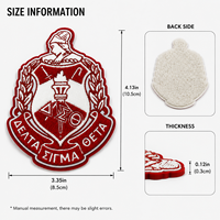 Écussons Chenille Personnalisés Logo OEM Université Sororité AKA, Braderie Pailletés Thermocollants, Patch Lettre Collège en Chenille