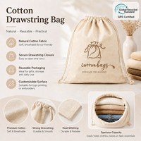 Sac en coton personnalisé avec cordon de serrage et logo pour l'emballage d'huiles essentielles, de cosmétiques, de chaussures, de vêtements, de produits ménagers, de sacs de voyage et de rangement
