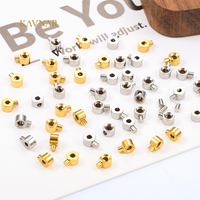Perles à sertir KAVNAR, perles à visser, plaqué or 18 carats, en acier inoxydable, pour la fabrication de bijoux, vente en gros, cadeaux DIY