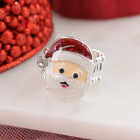 Haute qualité personnalisé luxe 925 argent 8A zircone bijoux fins père noël flocon de neige bonhomme de neige anneau pour la fête du Festival de noël