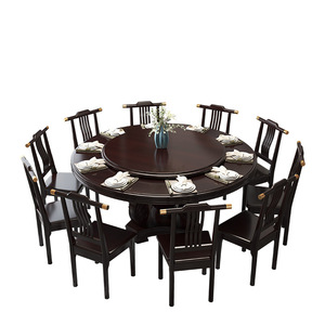 Jiangxi Ganzhou Nankang Furniture New Chinese Style Solid Wood Round Dining <b>Table</b> <b>With</b> Turntable 10 Person Large Home Use - Product Image 2