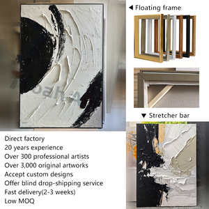 Grande Quadro Astratto Contemporaneo Beige Dipinto a Mano su Tela con Cornice per Arredamento Soggiorno Direttamente dalla Fabbrica - Product Image 5