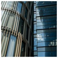 Mur-rideau en verre réfléchissant fabriqué en Chine, double vitrage, aluminium, pour bâtiment