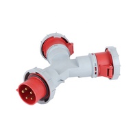 Adaptateur de coupleur industriel en forme de Y IP67 à 2 voies, 32A, 5 broches, une entrée, deux sorties, 32 ampères, 3P+N+T
