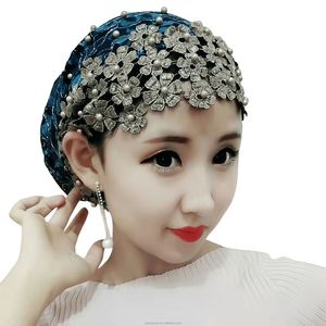 YASEEN Gorro de Oración Islámico para Mujer, Elegante Gorro Musulmán con Encaje Lujoso, Bordado con Pedrería, Ecológico y Transpirable - Product Image 4