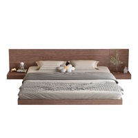 Lit double Tatami Simple 18 pour chambre principale, lit bas pour chambre de location 12, modèle Fleur de Soie 985, direct usine Foshan
