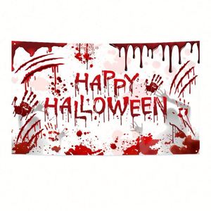 Wholesale Custom Happy Halloween Pumpkin Spooky Banner Party Theme <b>Flags</b> Polyester Digital Printing for Decorations - Product Image 1