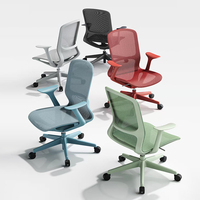 Chaises de bureau modernes pour la vente en gros, chaises ergonomiques en maille réglables en nylon pour le bureau à domicile, couleur bleue