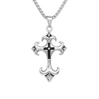 Кулон Fleur De Lis в готическом стиле, персонализированный, водонепроницаемый, из нержавеющей стали, не тускнеющий, изысканное модное ювелирное украшение, ожерелье с крестом для мужчин