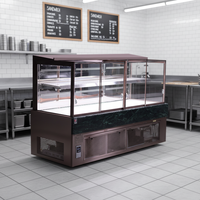 Vitrine réfrigérée moderne en verre transparent pour pâtisserie avec contrôle numérique de la température