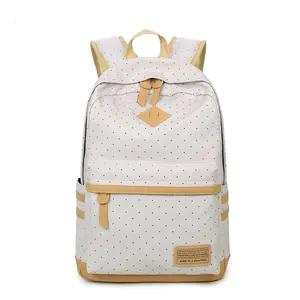 Cute Girl School Bags Kids Backpack Polka Dot Canvas Backpack For Teenage Girls School Bag Lightweight Laptop Backpacks Rucksack