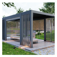 Pergola et pavillon de jardin modernes, motorisés, rétractables, en alliage d'aluminium, ajustables, bioclimatiques, faciles à assembler, résistants au vent
