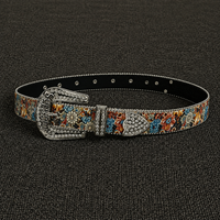 Ceinture Jiahao Designer Street Trend avec lettres, ceinture en cuir sport tendance ornée de strass, super ceintures pour hommes