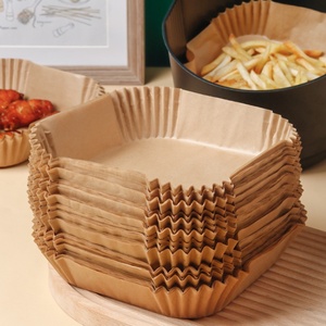 Unbleached Wholesale 8inch Non-Stick Silicone Coated Desert Air Fryer Parchment <strong>Paper</strong> For Liner Pre Cut <strong>Baking</strong> <strong>Paper</strong> Sheets